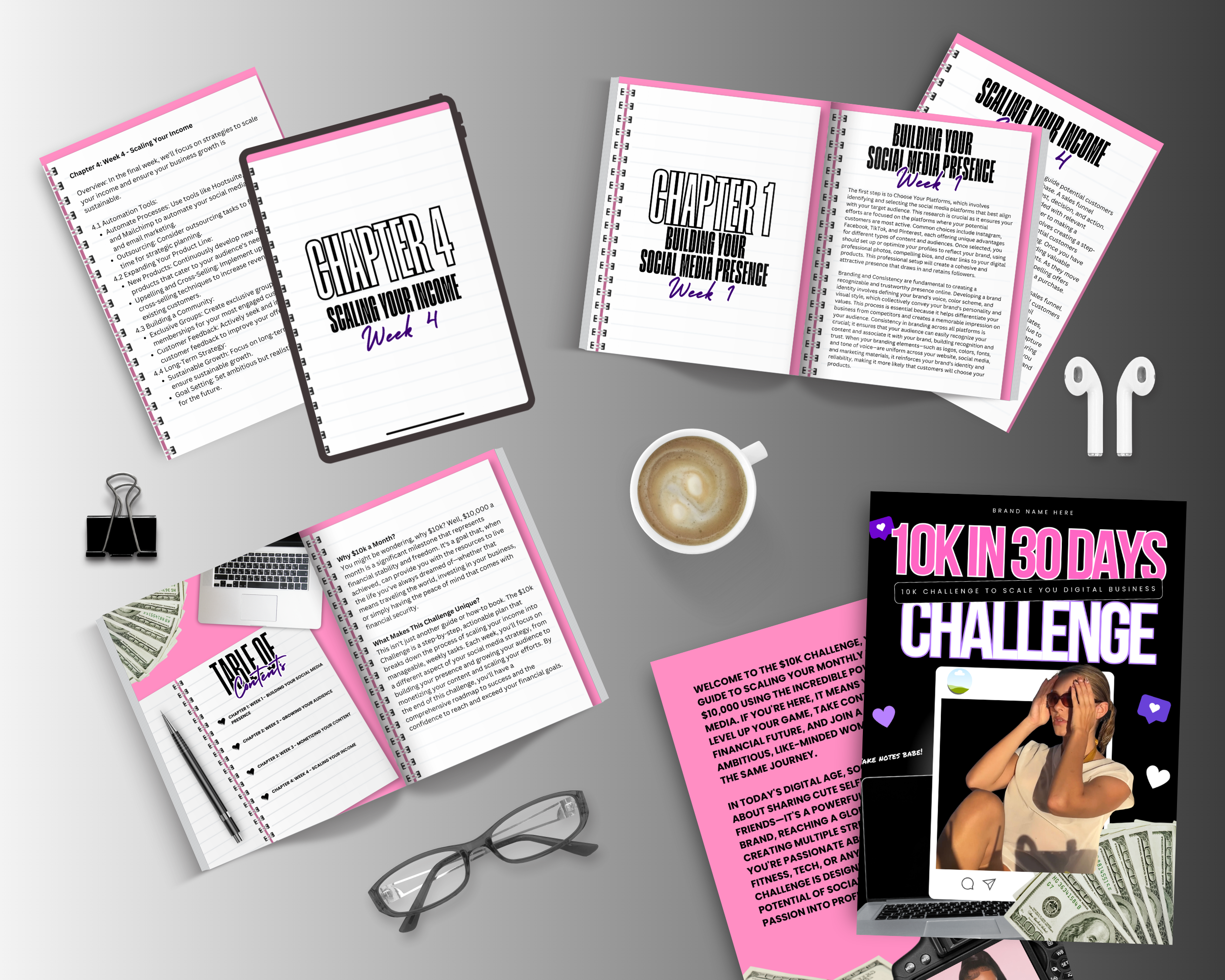 $10K Challenge in 30 Days Ebook in Canva with PLR, MRR Rights
