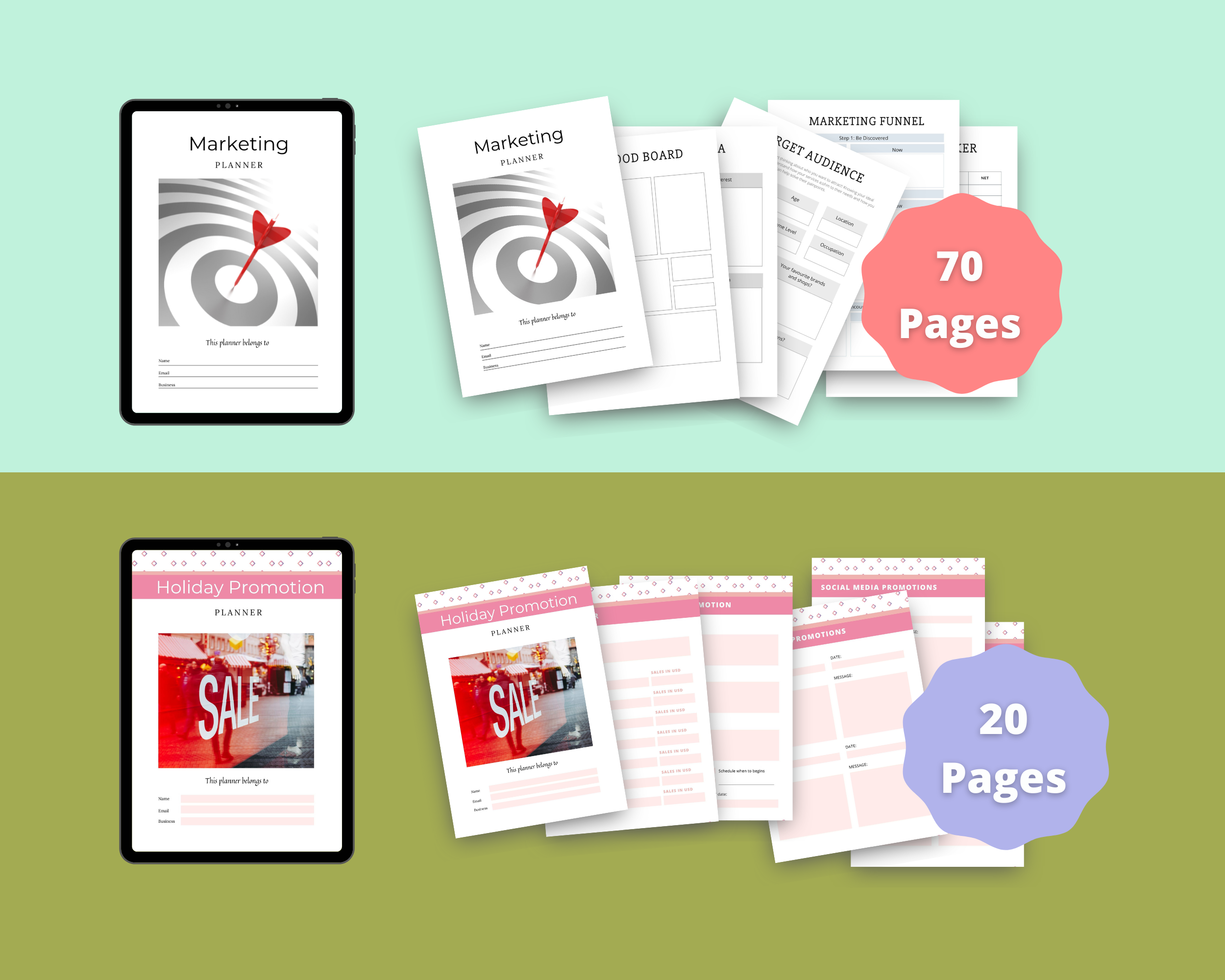 BUNDLE of 11 Marketing Planners in Canva | Customizable | Editable | Commercial Use | Marketing Templates