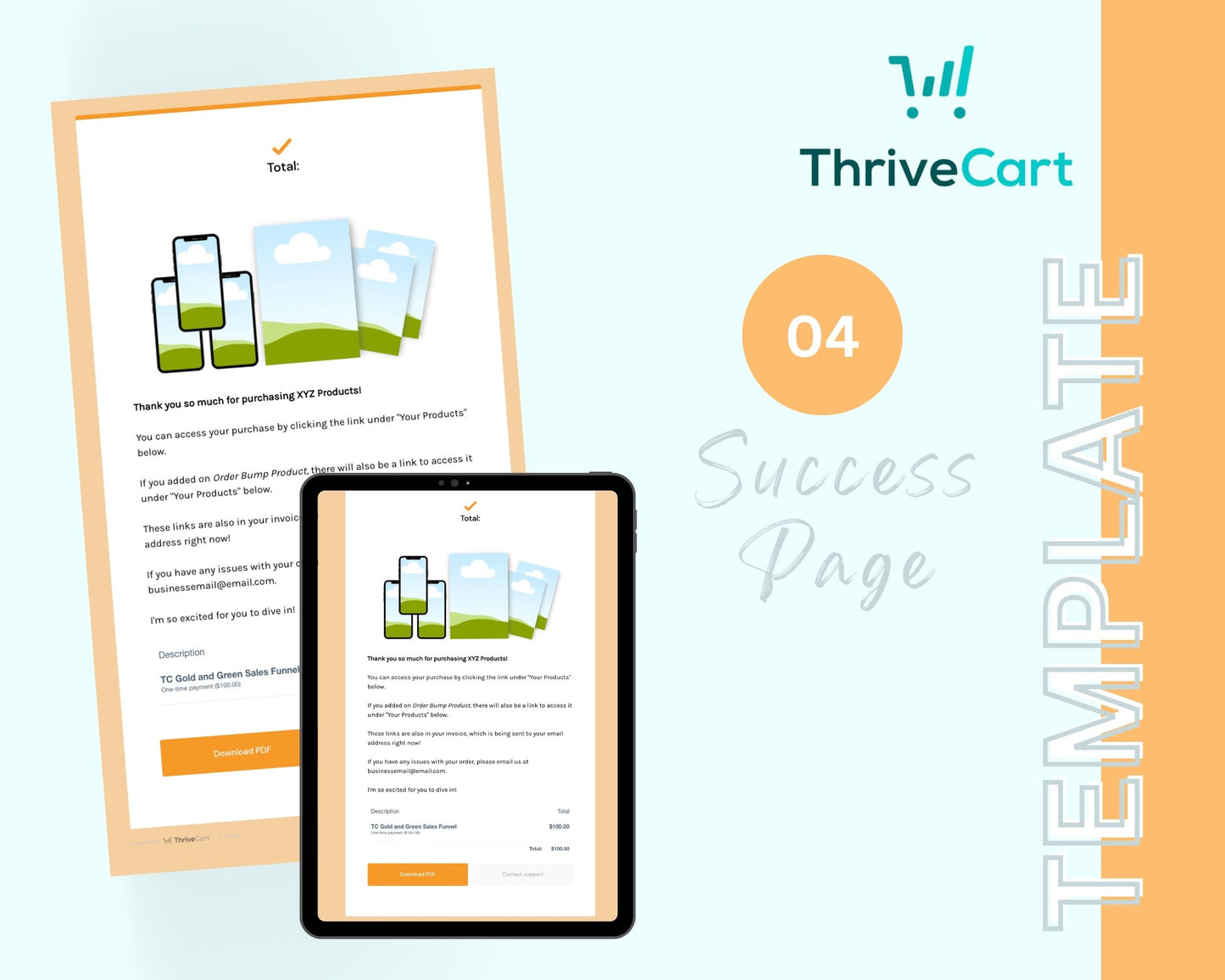 Green & Gold ThriveCart 4-Page Sales Funnel Template