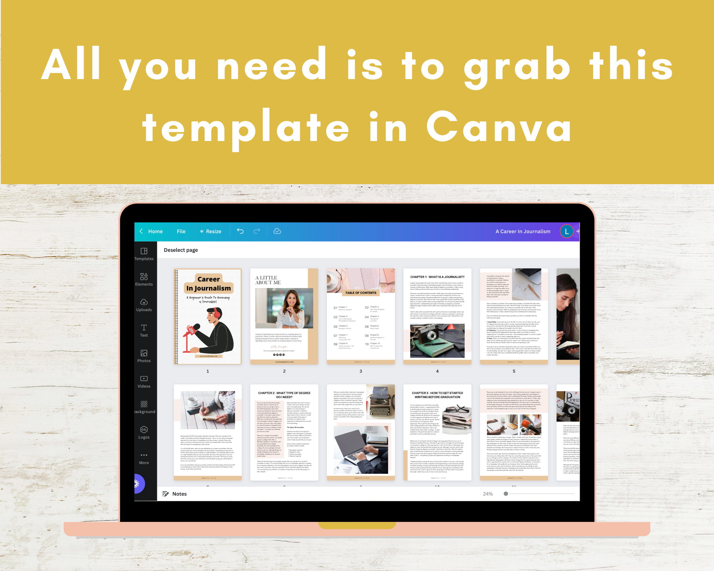 Editable A Career In Journalism | Done-for-You Ebook in Canva