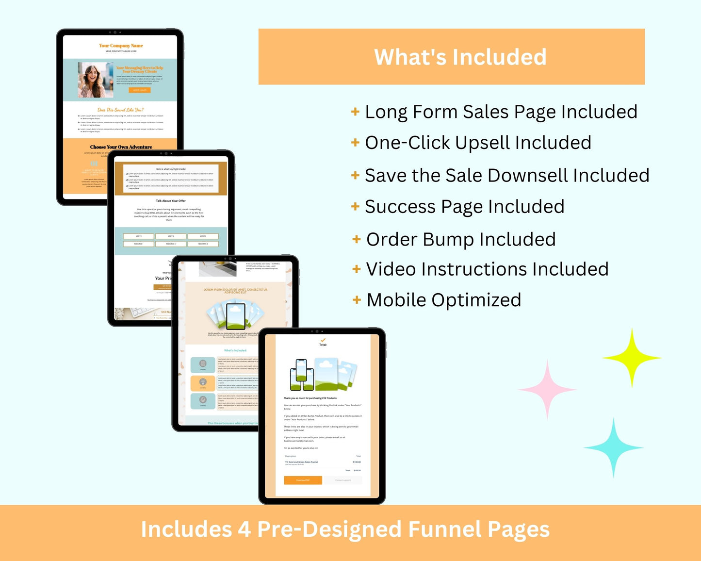 Green & Gold ThriveCart 4-Page Sales Funnel Template