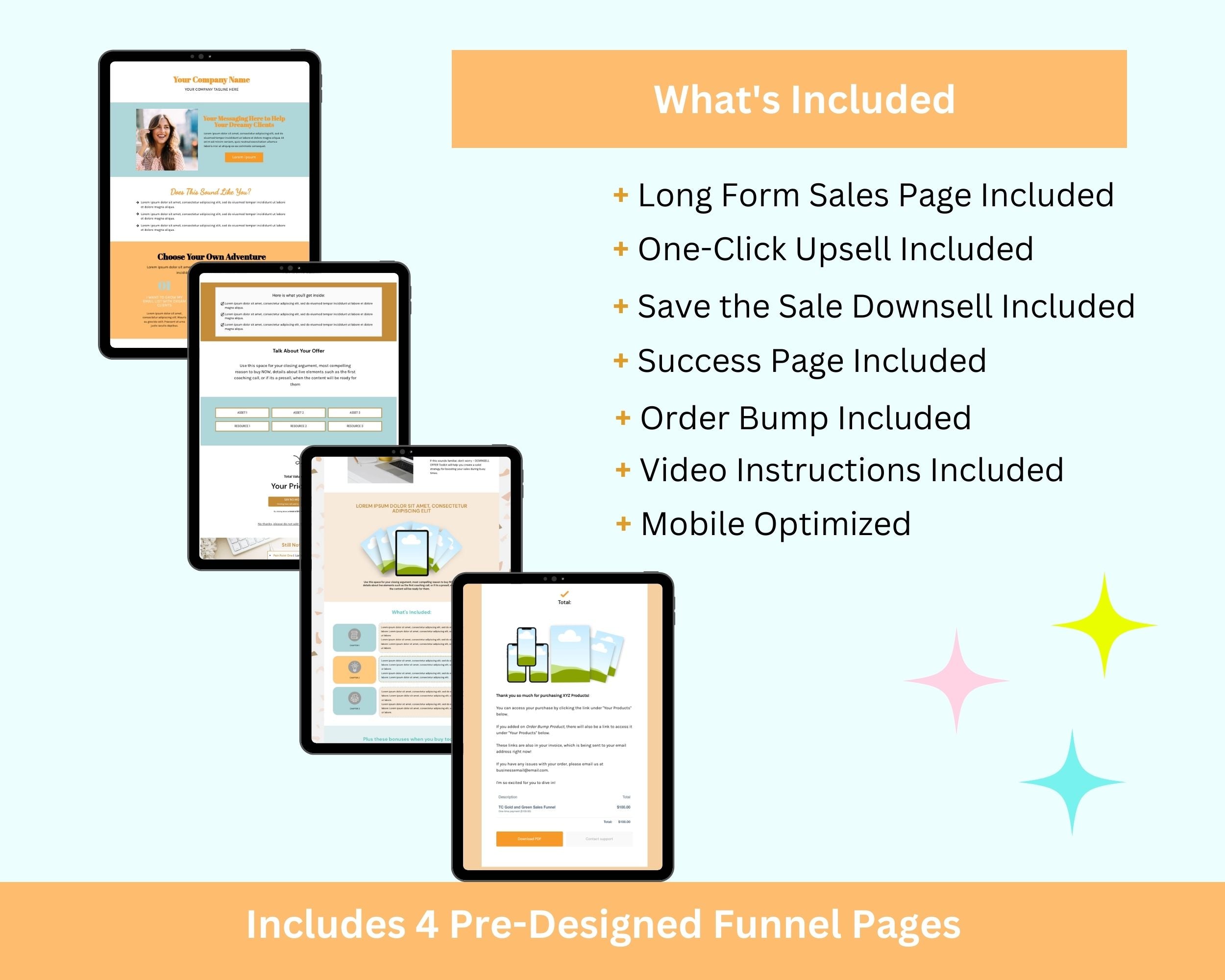 Green & Gold ThriveCart 4-Page Sales Funnel Template