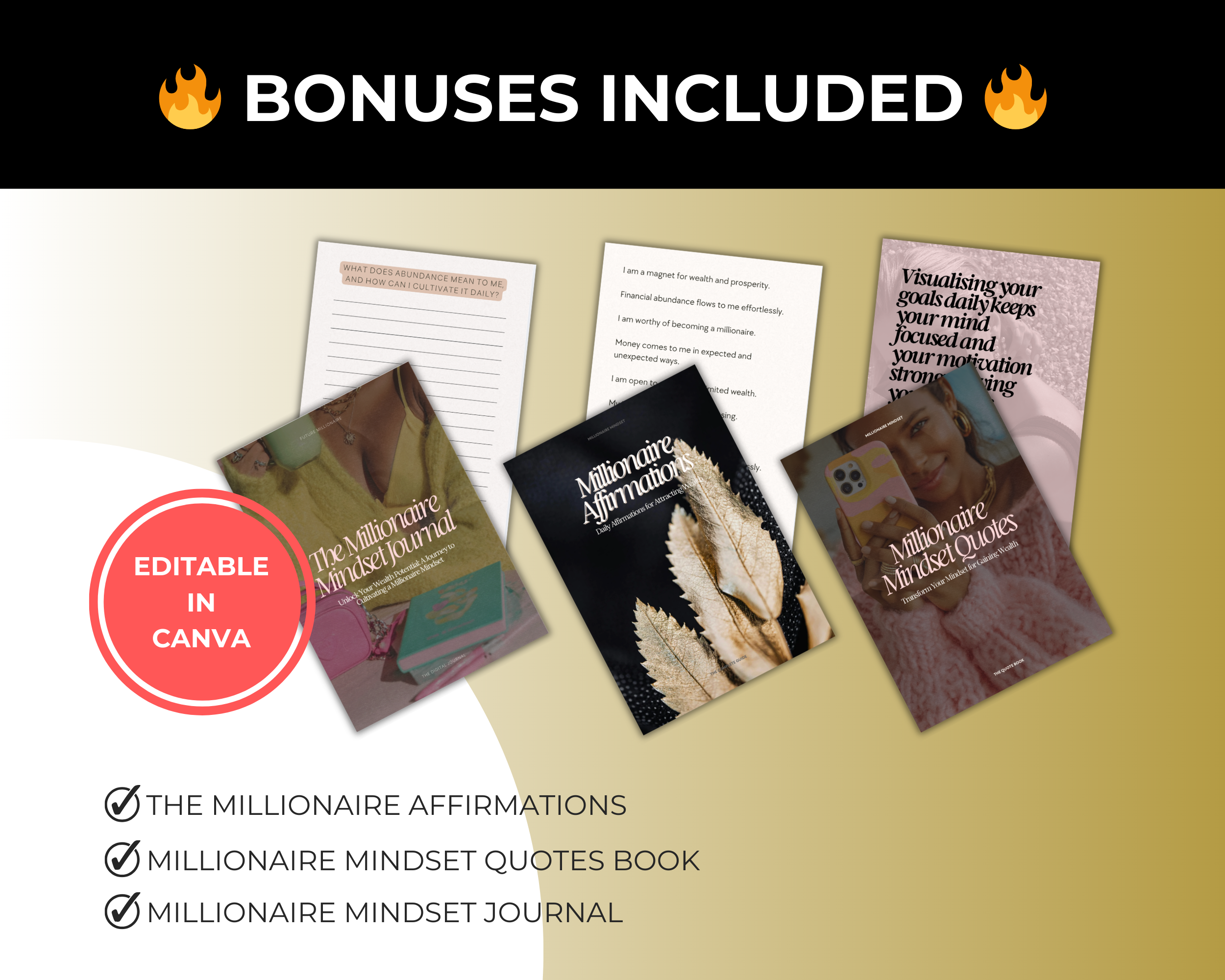Millionaire Vault Bundle of 7 Editable Ebooks in Canva with PLR Rights