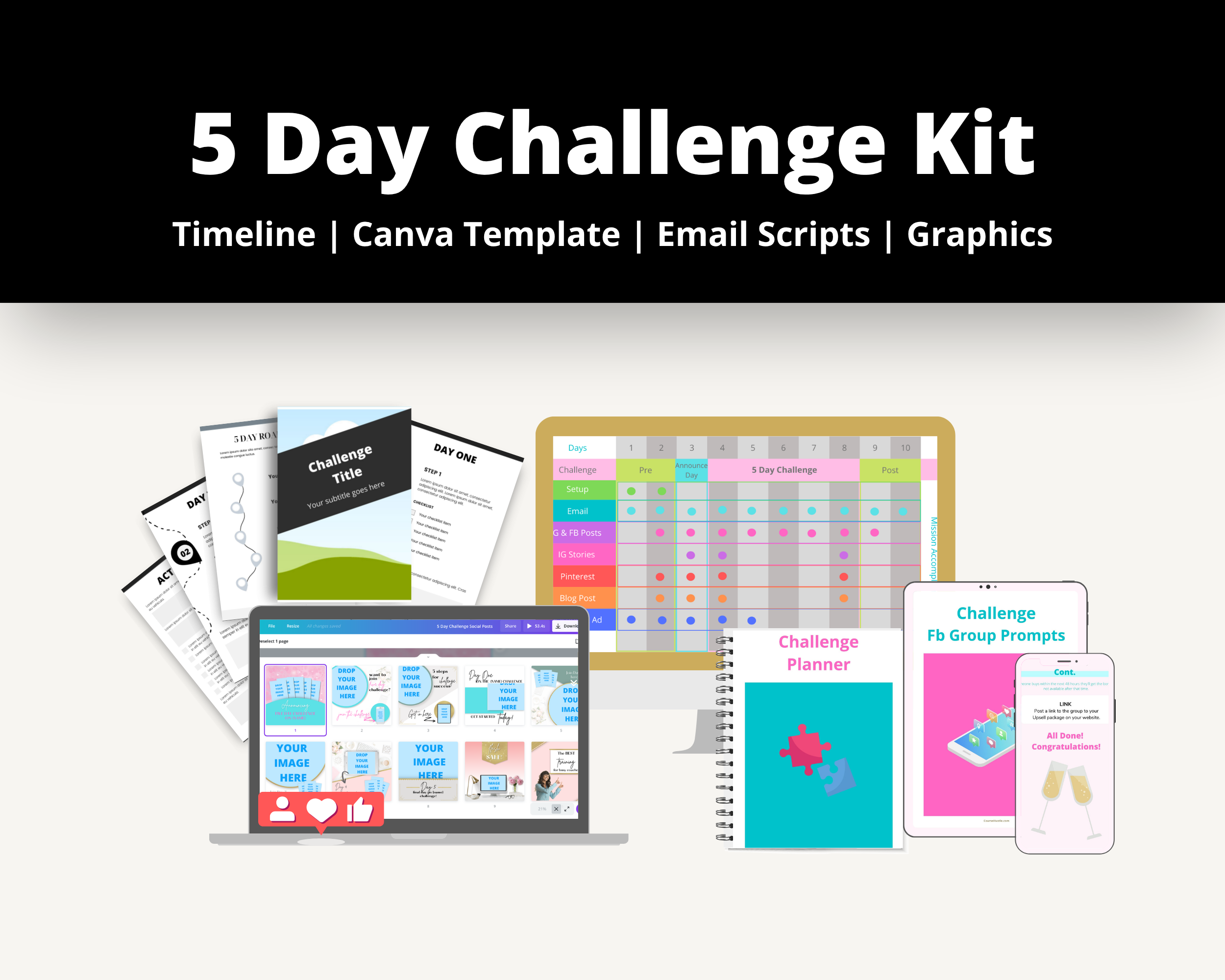 5 Day Challenge | Irresistible Online Challenge | Email Sequences | Facebook Ad Graphics