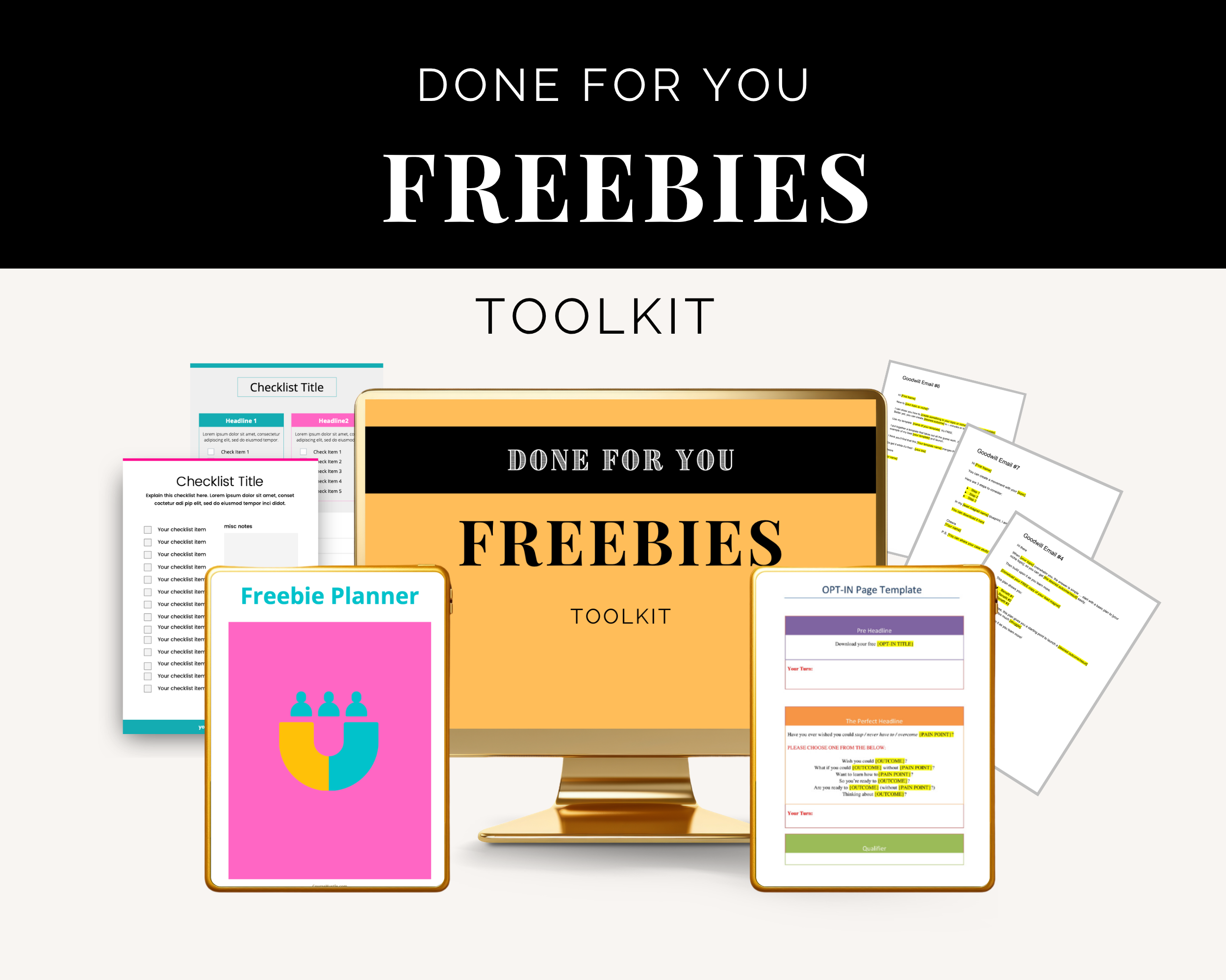 Freebie Toolkit | Opt in Workbook | Lead Magnet Template | Opt in Freebie
