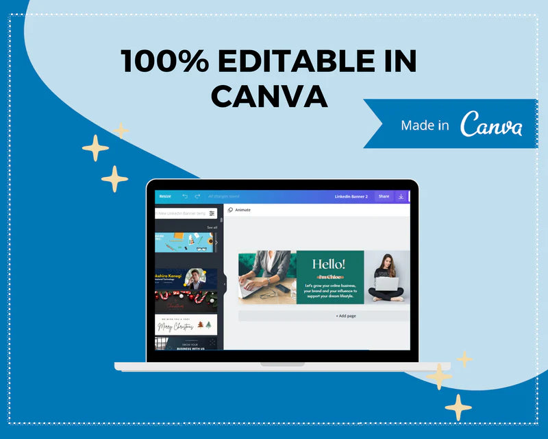 Editable LinkedIn Banner | Canva Template | Linked In | Branding | Header Template | Commercial Use