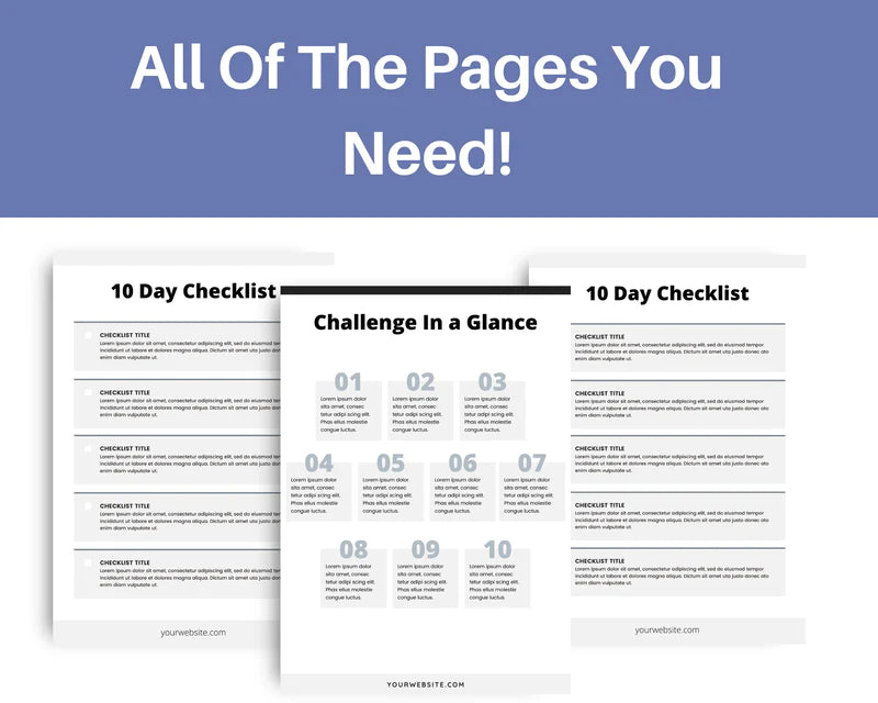 10 Day Challenge Template Canva Template, Daily Challenge, Commercial Use