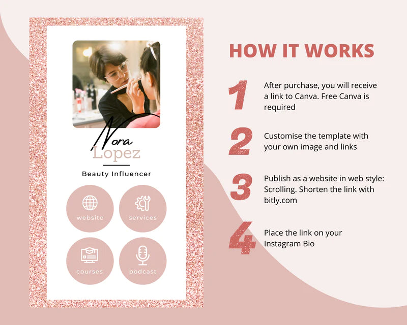 Instagram Link in Bio in Canva | IG Landing Page | Instagram Website | Commercial Use