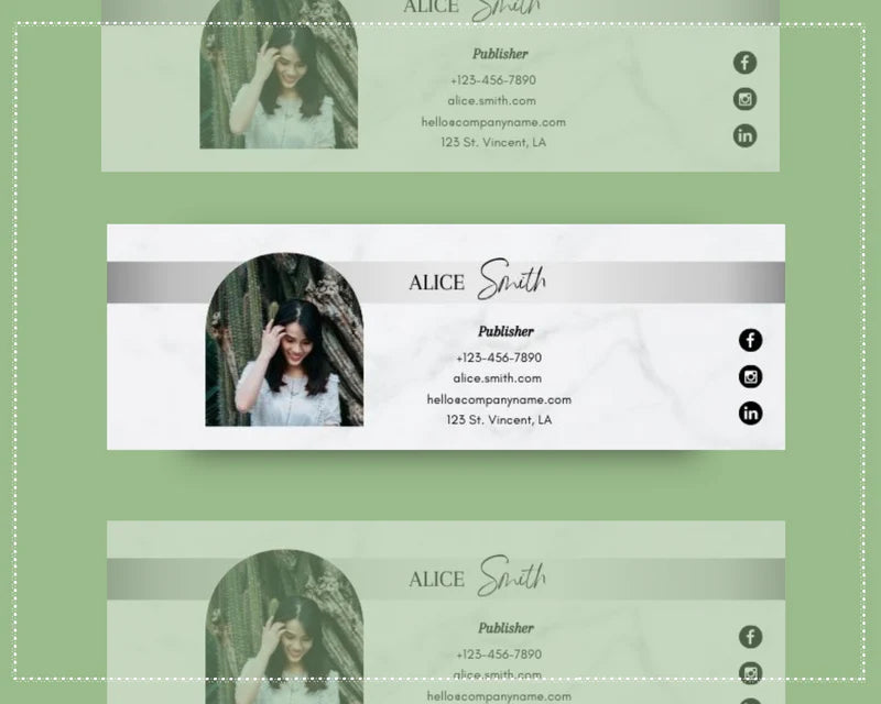 Email Signature Template | Gmail Signature Design | Editable Canva Signature Design