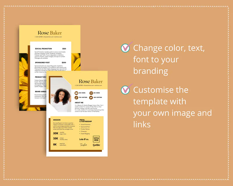 Gold Media Kit Template | Media Press Kit | Canva Template | Commercial Use