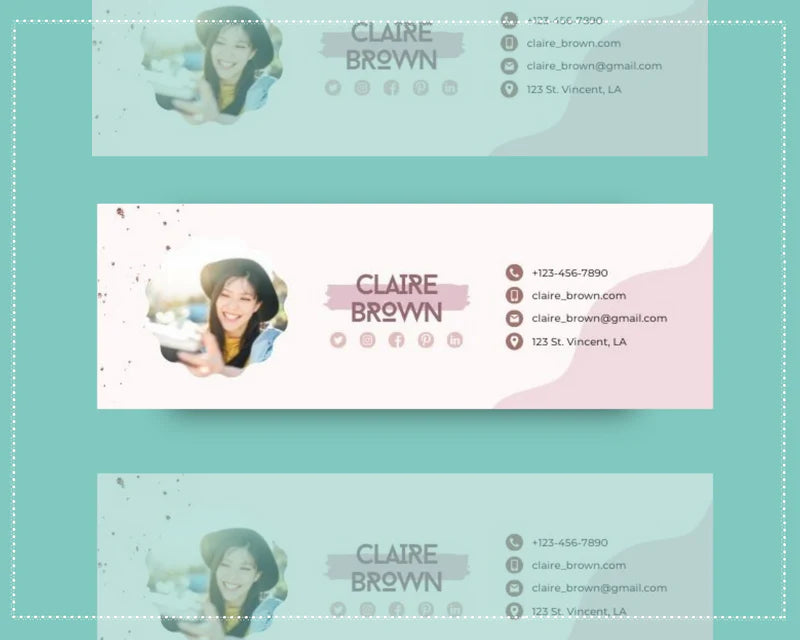 Email Signature Template | Gmail Signature Design | Editable Canva Signature Design