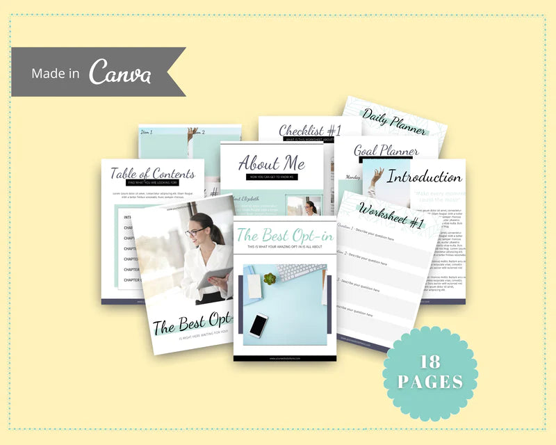 Turquoise Lead Magnet Template | Lead Magnet Design in Canva | Commercial Use