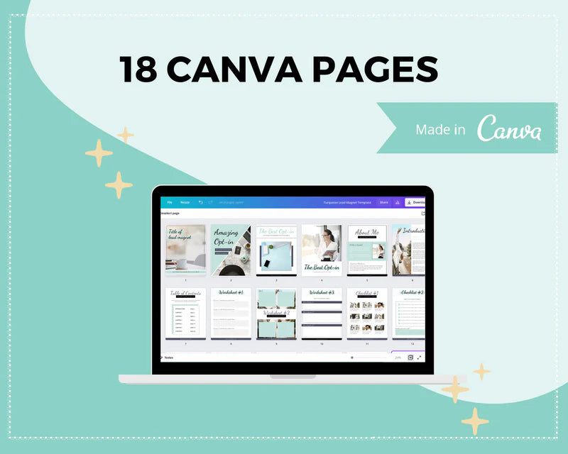 Turquoise Lead Magnet Template | Lead Magnet Design in Canva | Commercial Use