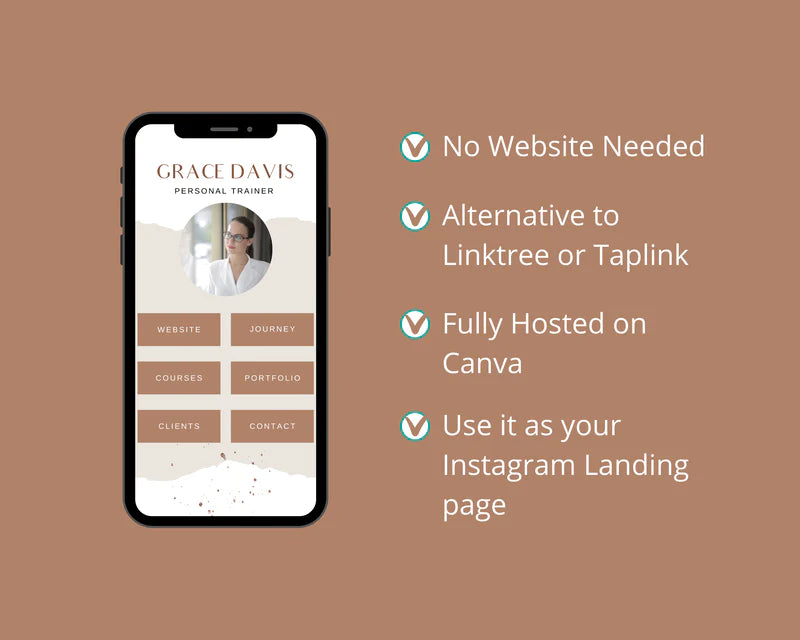Instagram Link in Bio in Canva | IG Landing Page | Instagram Website | Commercial Use