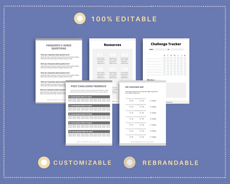 10 Day Challenge Template Canva Template, Daily Challenge, Commercial Use