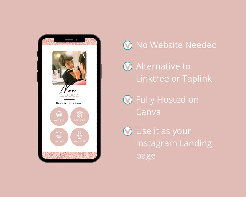 Instagram Link in Bio in Canva | IG Landing Page | Instagram Website | Commercial Use
