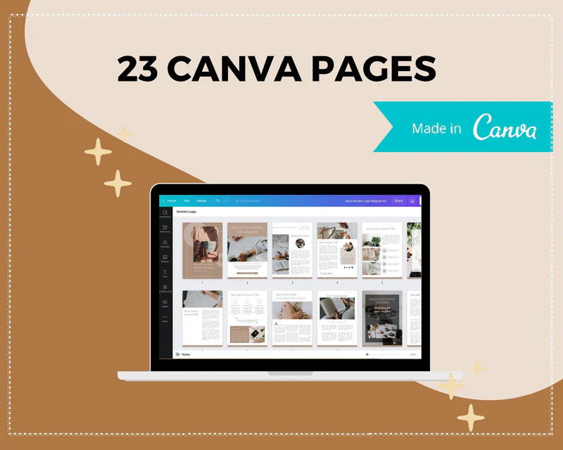 Boho Lead Magnet Template | Lead Magnet Design in Canva | Commercial Use