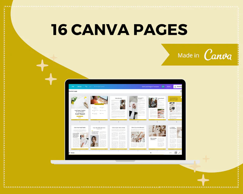 Gold Lead Magnet Template | Lead Magnet Design in Canva | Commercial Use
