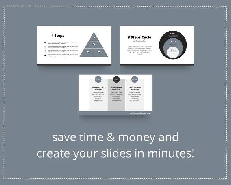 Online course slide deck | Webinar slide deck | eCourse slides | Black & White Slide Presentation