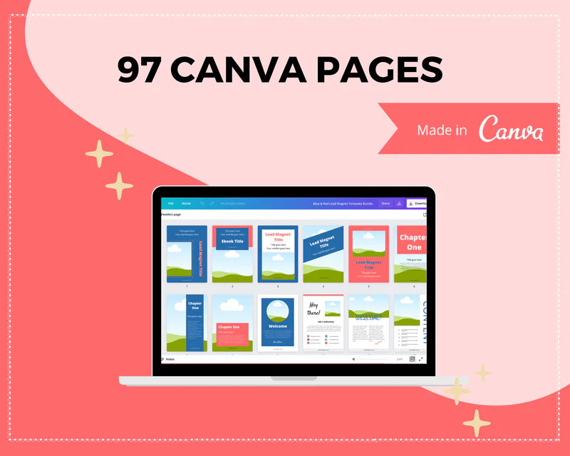 Blue and Red Lead Magnet Template | Lead Magnet Design in Canva | Commercial Use