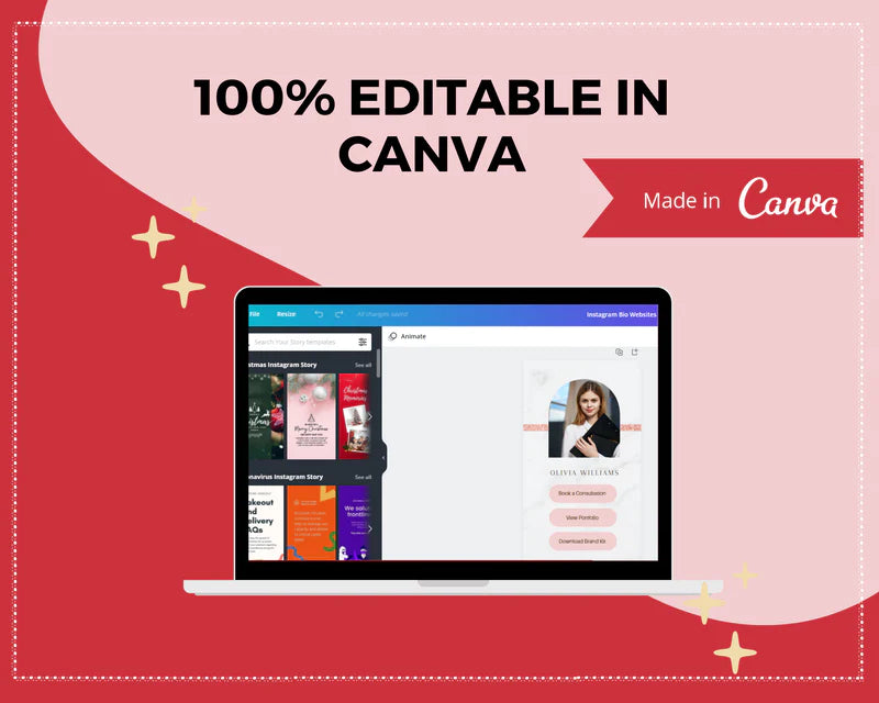 Instagram Link in Bio in Canva | IG Landing Page | Instagram Website | Commercial Use