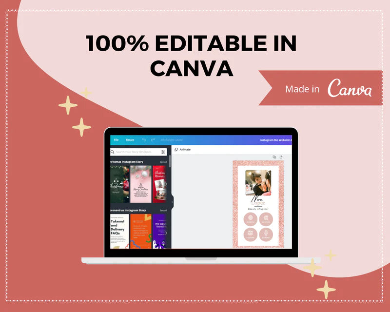 Instagram Link in Bio in Canva | IG Landing Page | Instagram Website | Commercial Use