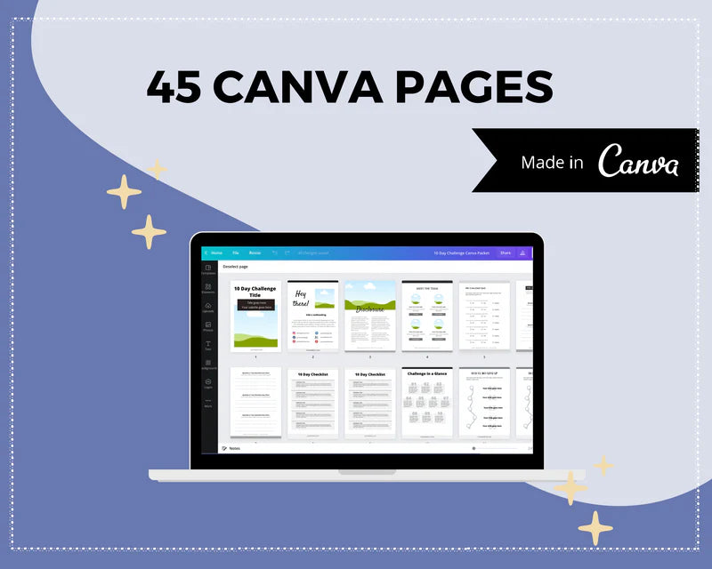 10 Day Challenge Template Canva Template, Daily Challenge, Commercial Use