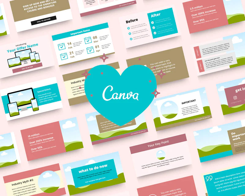 Mini Course Slide Deck for Coaches | Colorful Slide Presentation | Masterclass Slide Templates | eCourse Canva Slides