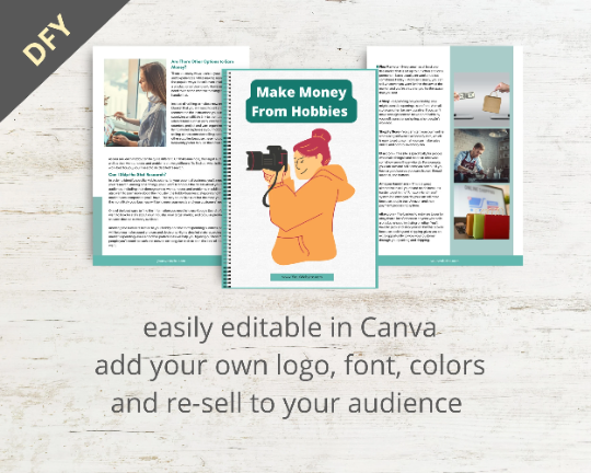 Editable Make Money From Hobbies Ebook | Done-for-You Ebook in Canva