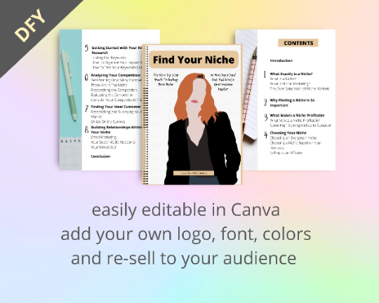 Editable Find Your Niche Ebook | Done-for-You Ebook in Canva