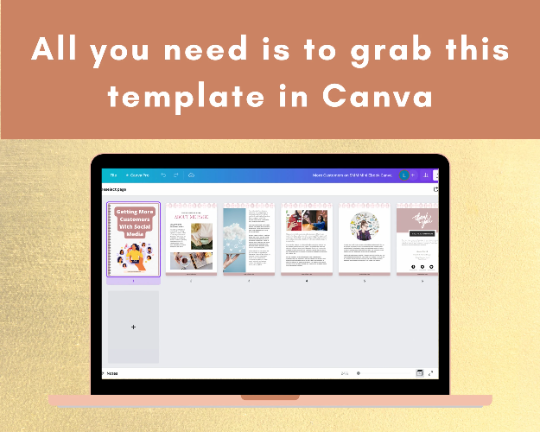 Editable Getting More Customers With Social Media Mini Ebook | Done-for-You Ebook in Canva