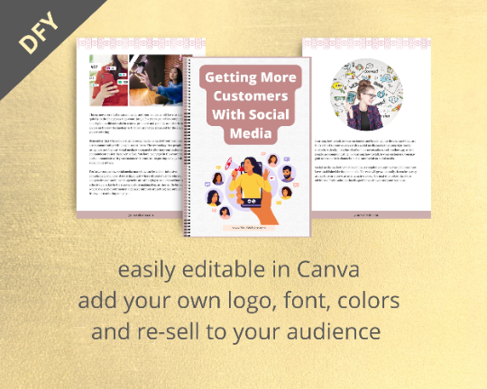 Editable Getting More Customers With Social Media Mini Ebook | Done-for-You Ebook in Canva