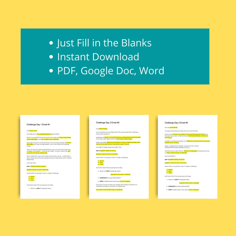 Email Scripts for 5 Day Challenge