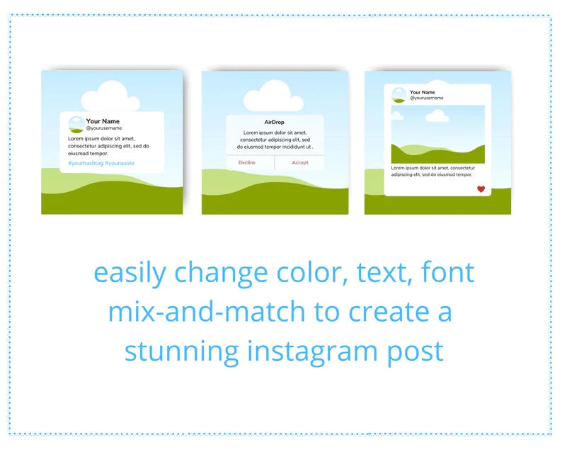 30+ Instagram Engagement Post Templates Canva, Notification Marketing Graphics, IG Branding Kit