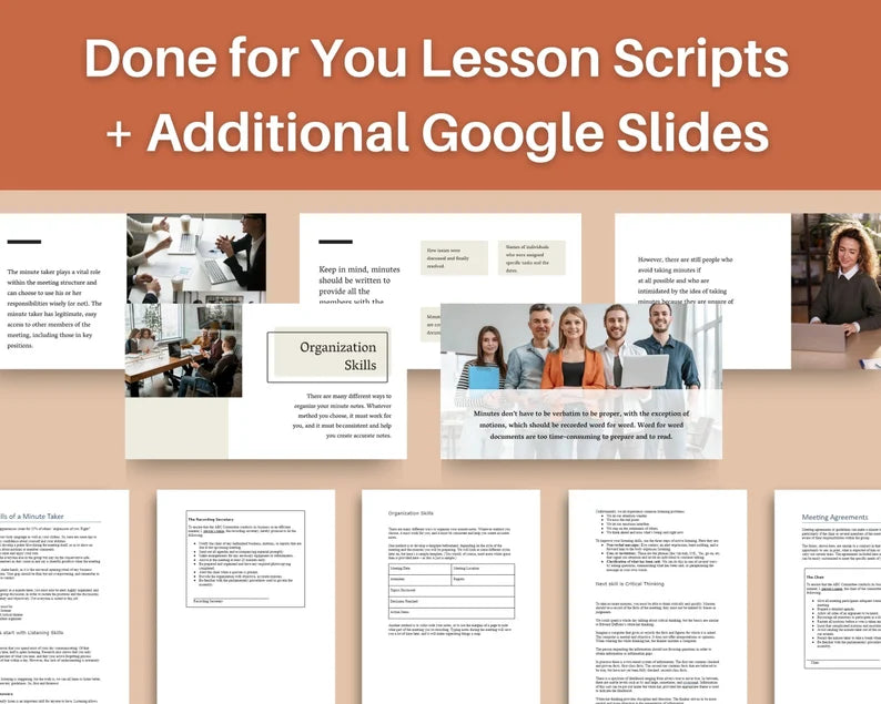 Done for You Online Course | Minute Takers Workshop | Administrative Course in a Box | 9 Lessons