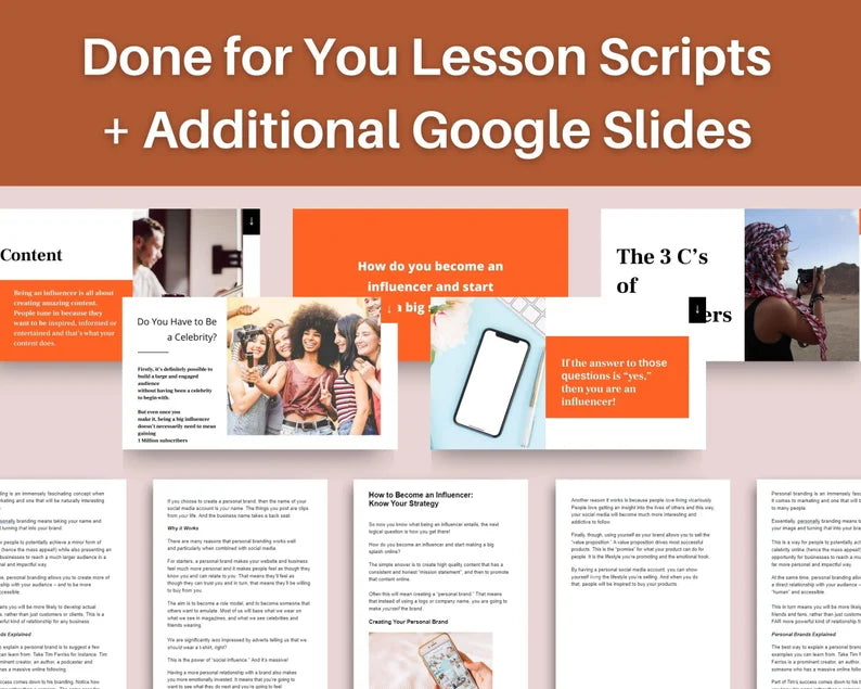 Done for You Online Course | Becoming Influencer | Professional Course in a Box | 8 Lessons