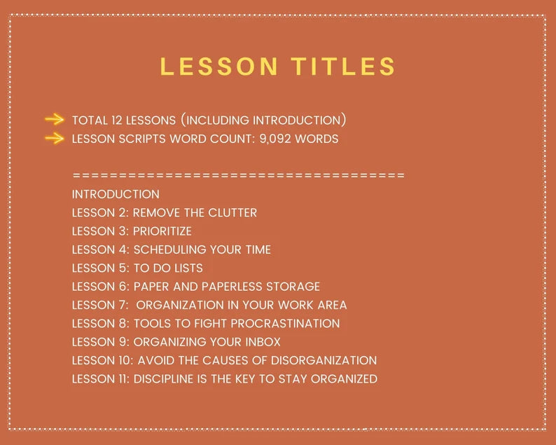 Done for You Online Course | Organizational Skills | Administrative Course in a Box | 12 Lessons