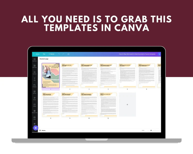 Email eCourse Template | Newsletter Template | Editable Stay Motivated to Exercise