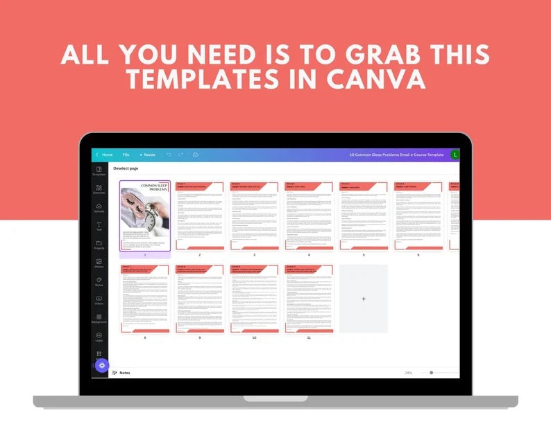 Email eCourse Template | Newsletter Template | Editable Common Sleep Problems