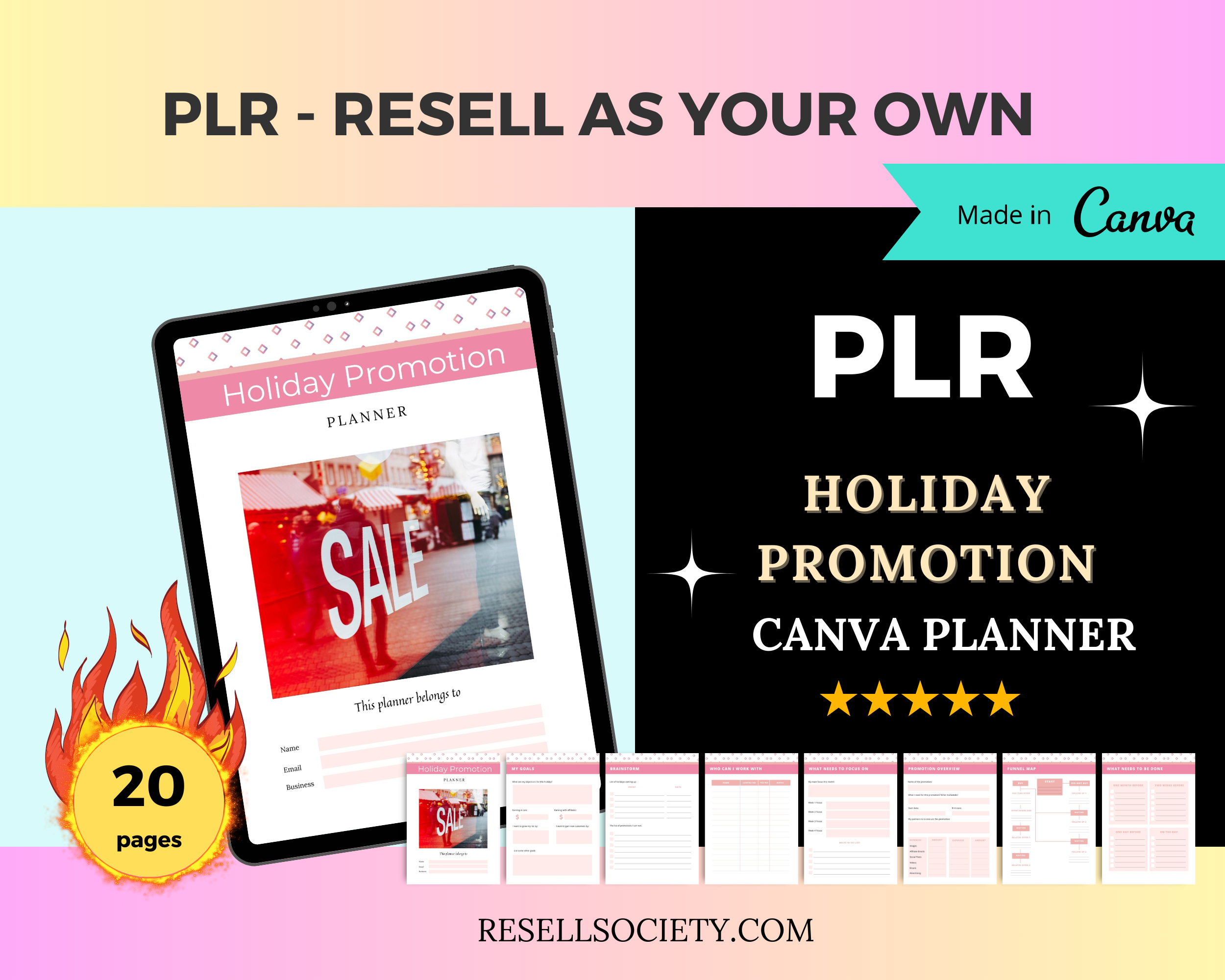 Editable Holiday Promotion Planner in Canva | Commercial Use