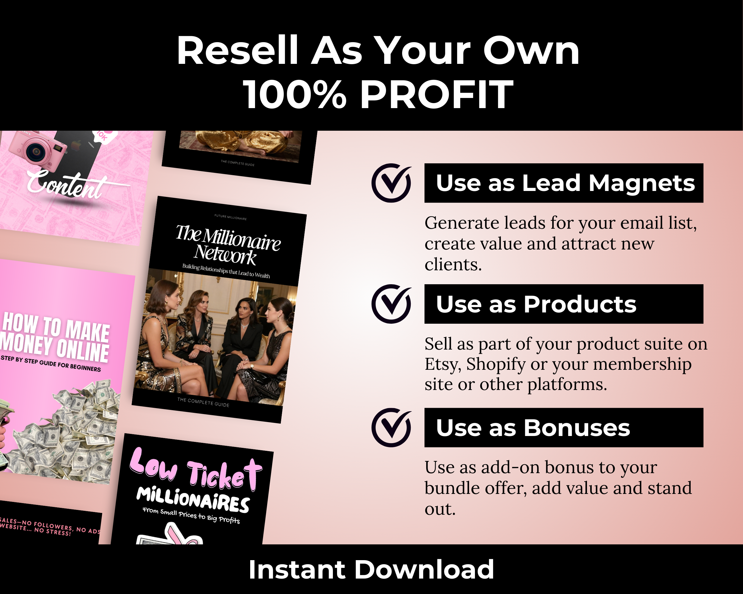 Double Mega Bundle of 46 PLR Ebooks in Canva