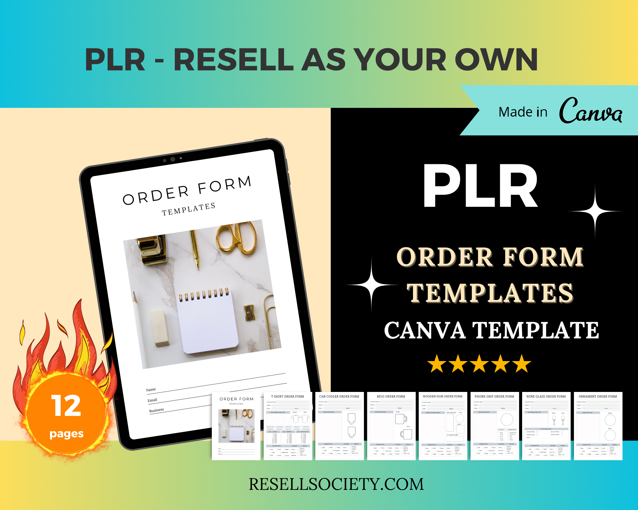 Editable Order Form Templates in Canva | Commercial Use