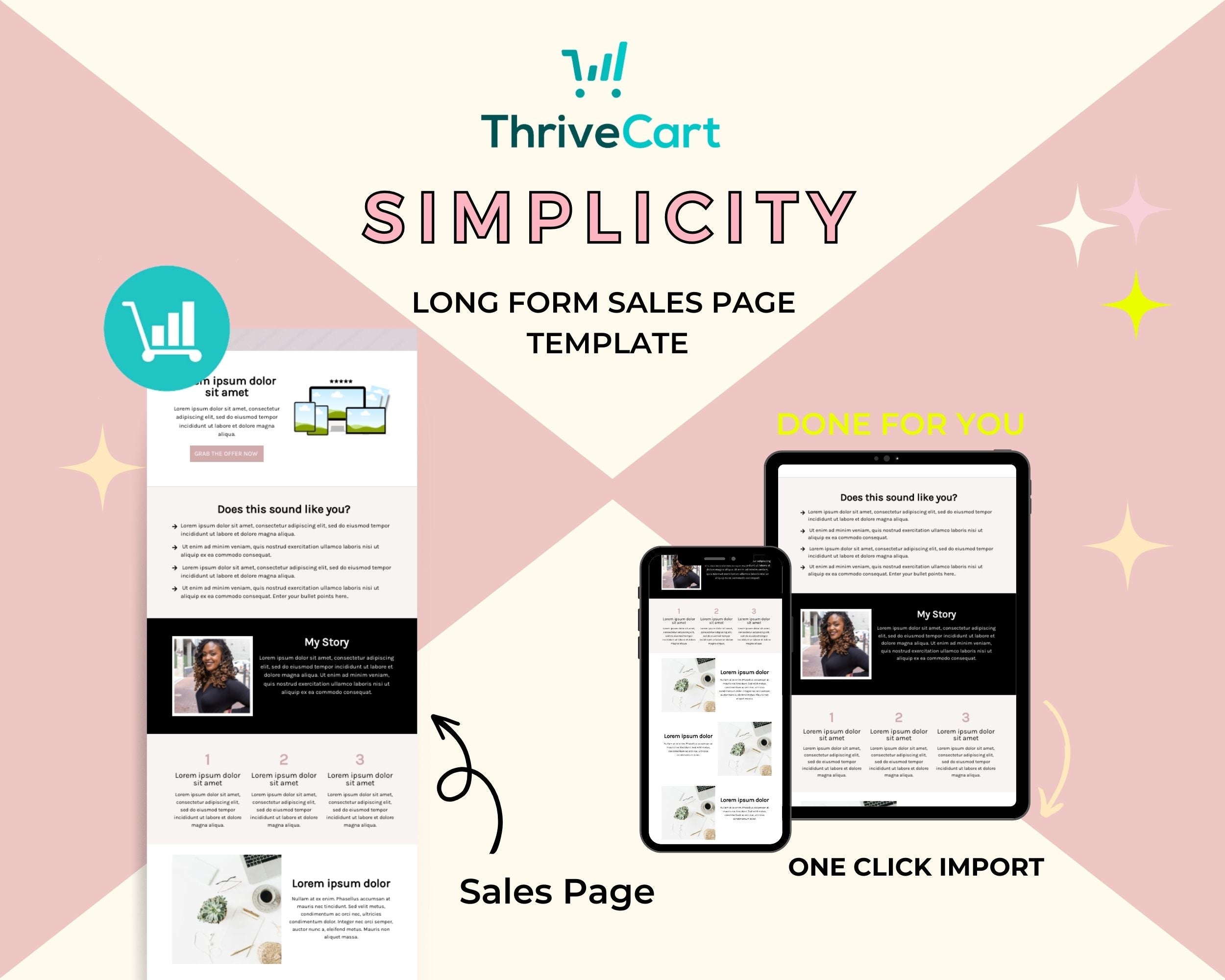 Simplicity Sales Page Template in ThriveCart