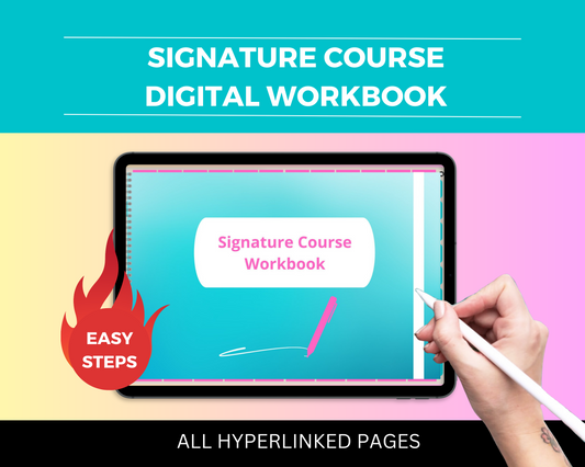 Signature Course Digital Workbook | Online Course Planner | Hyperlinked PDF | Suitable with Goodnotes & Notability