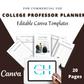College Professor Planner | Canva Template Pack | Academic Planner Templates | Commercial Use