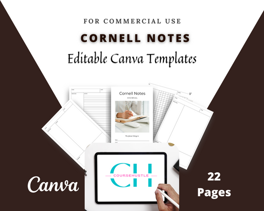 Editable Cornell Notes in Canva | Commercial Use