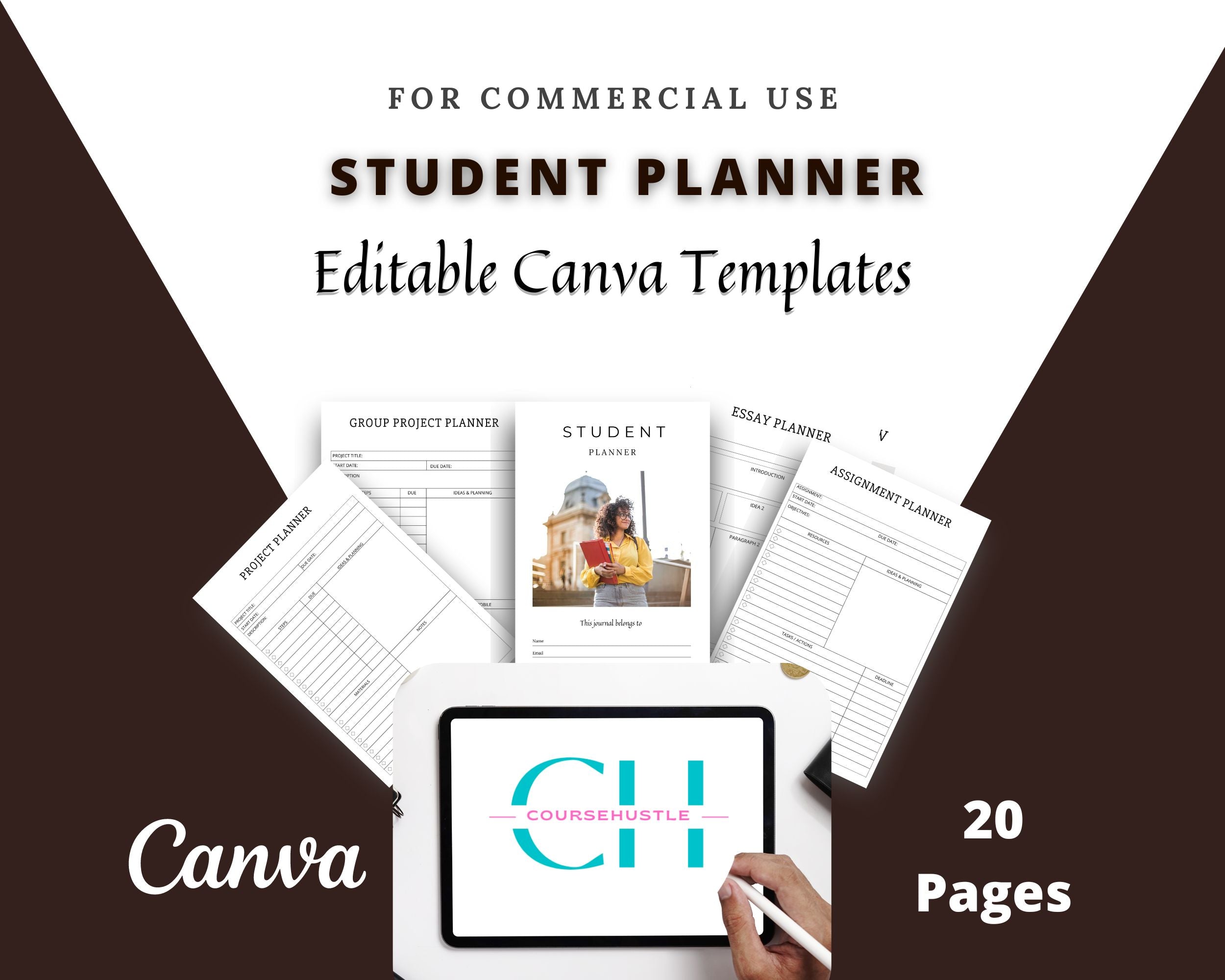 Editable Student Planner Templates in Canva | Commercial Use