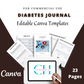 Diabetes Journal in Canva | Canva Template Pack | Commercial Use