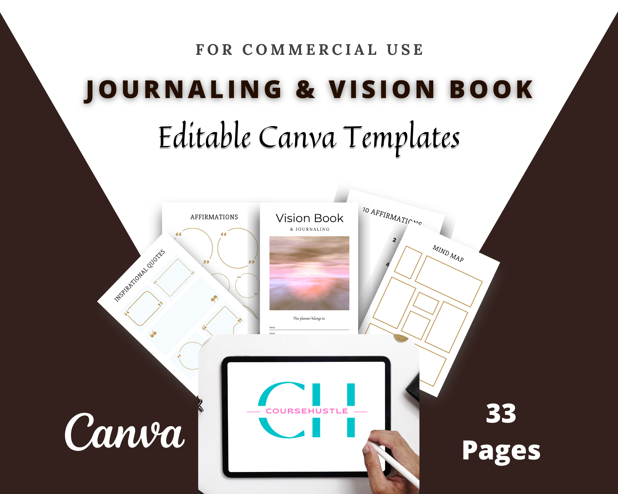 Editable Vision Book Template in Canva | Commercial Use