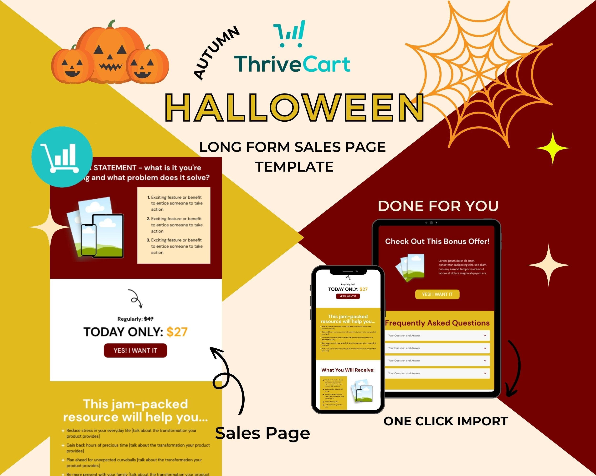 Animated Halloween Sales Page Template in ThriveCart